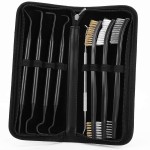 Accmor Gun Brushes & Picks, Universal Gun Cleaner Kit - Double Ended Brass Steel Nylon Bristle Brush, Stainless Steel Picks & Plastic Ploymer Pick for Gun Cleaning and Maintenance