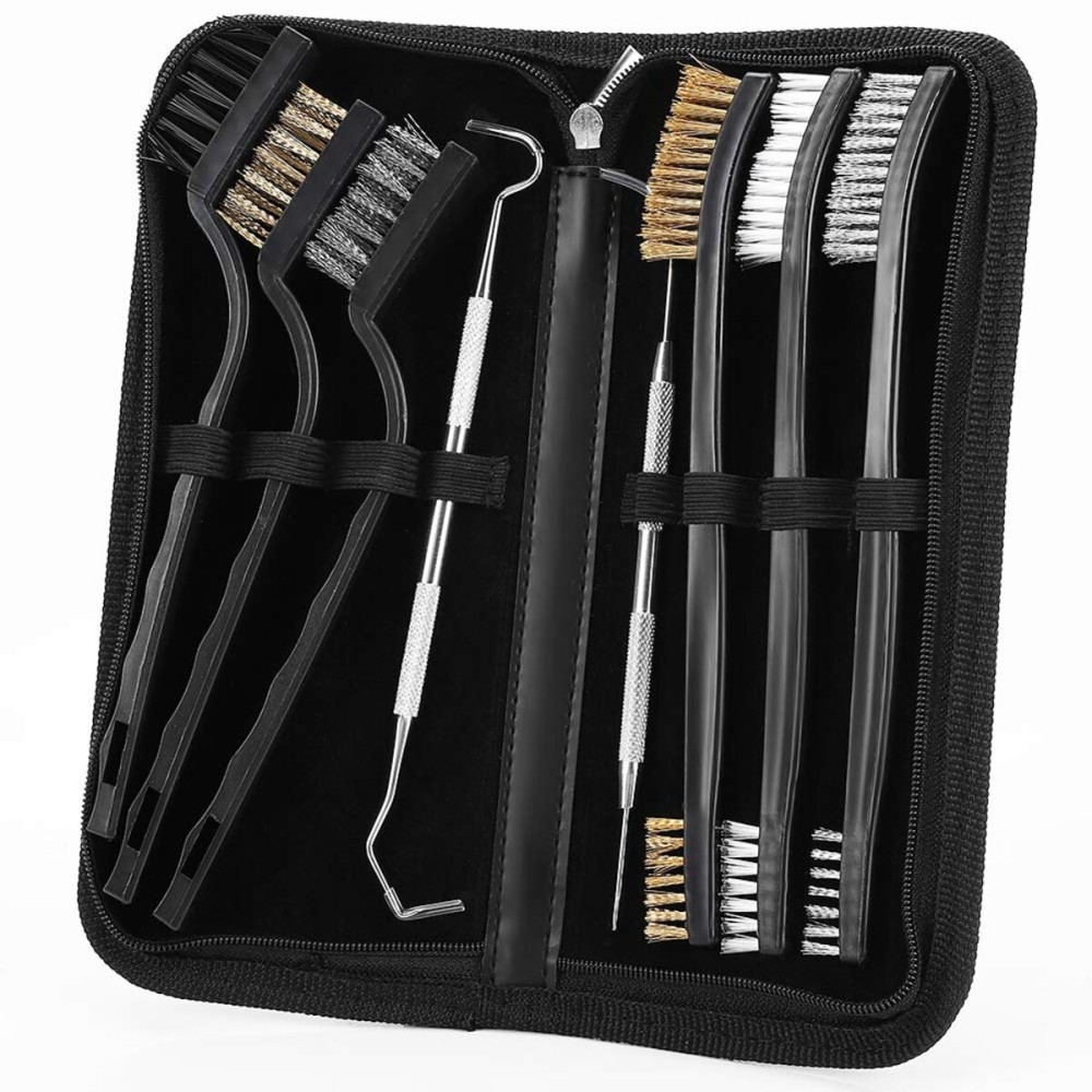 Accmor Gun Brushes & Picks, Universal Gun Cleaning Tools Set -Brass Steel Nylon Bristle Brushes & Stainless Steel Picks Gun Cleaning and Maintenance
