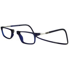 Clic Magnetic Reading Glasses for Men or Women, Computer Readers, Executive XL (XL-XXL, Dark Matte Blue, 1.75 Magnification)
