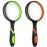 Leffis 2 Pack 10X Magnifying Glass for Seniors & Kids, Non-Slip Handheld Magnifier for Reading, 75mm Magnify Glasses Lens for Close Work, and Hobby Observation Green and Orange