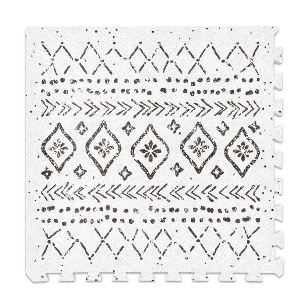 Lillefolk Baby Play Mat for Floor - 4x6ft Boho | Soft Non Toxic Premium EVA Foam Tiles for Tummy Time, Crawling & Playroom - Waterproof Interlocking Floor Mat for Babies & Toddlers (6 Tiles)