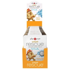 Mighty Mango Rescue Chewable Tablets by The Ginger People - Drug Free Digestive Health, Chewable Tablets, Mighty Mango Flavor, 0.55 Oz, 240 Tablets, (Pack of 10)