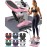 Nordic Lifting Mini Stepper & Stair Climber - Pink - Compact Fitness Stepper w/Resistance Bands, LCD Monitor, 330LB Weight Limit - Home Leg & Thigh Workout Machine