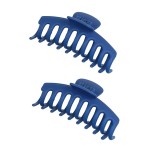 2 Pack Big Hair Claw Clips Nonslip Large Claw Clip for Women and Girls Hair,Strong Hold Grips Hair Accessories 4 Inch (Blue)