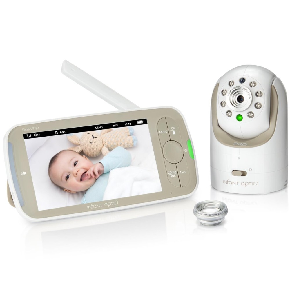 Infant Optics DXR-8 PRO Video Baby Monitor, 720P HD Resolution 5 Display, Patented A.N.R. (Active Noise Reduction), No WiFi, Pan Tilt Zoom, and Interchangeable Lenses