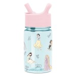 Simple Modern Disney Princess Kids Water Bottle Plastic BPA-Free Tritan Cup with Leak Proof Straw Lid | Reusable and Durable for Toddlers, Girls | Summit Collection | 12oz, Princesses Royal Beauty