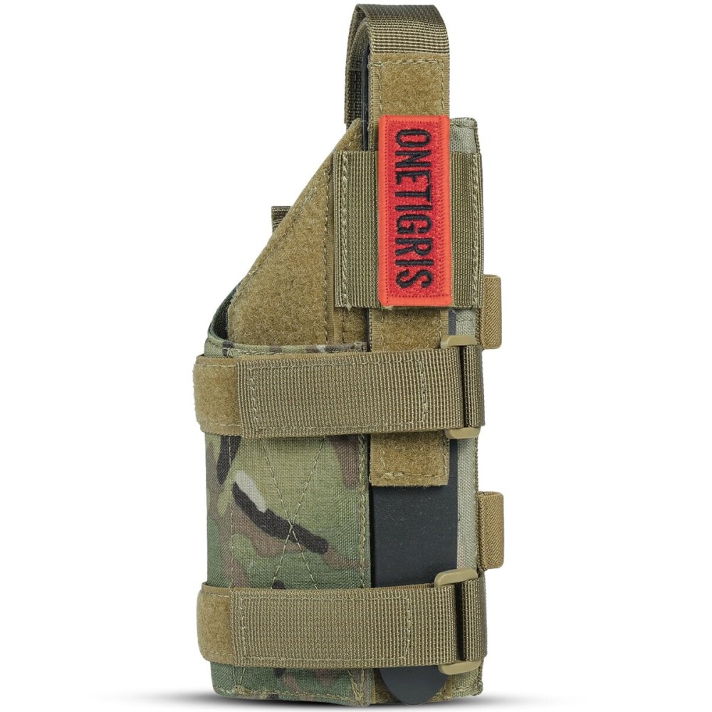 OneTigris Gun Holster Right Handed Nylon Pistol Holster for Most Compact Medium Full Size Pistol 1911/17/19/20/21/45 M&P Shield 9mm with Under Barrel Attachment