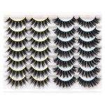 Losha 3D Faux Mink Lashes Dramatic Long False Eyelashes 14 Pairs Value Pack Handmade Reusable Thick Crossed Fake Eyelashes for Makeup Mix Styles (K38+K42)