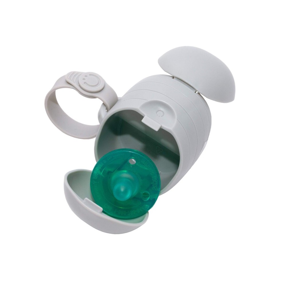 Ubbi On-The-Go Dual Pacifier Holder, Keep\'s Baby\'s Binkies Clean and Accessible, Portable for Travel, Diaper Bag Accessory Must Have for Newborns, Gray