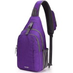 G4Free Sling Bag RFID Blocking Sling Backpack Crossbody Chest Bag Daypack for Hiking Travel(Purple)