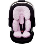 Pro Goleem Infant Car Seat Head Neck Body Support, Ultra-Soft Minky and Microfiber Newborn Car Seat Insert, Perfect for Car Seat, Stroller, 2-in-1 Reversible, Girls, Pink