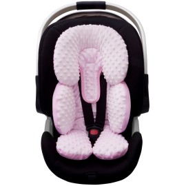 Pro Goleem Infant Car Seat Head Neck Body Support, Ultra-Soft Minky and Microfiber Newborn Car Seat Insert, Perfect for Car Seat, Stroller, 2-in-1 Reversible, Girls, Pink
