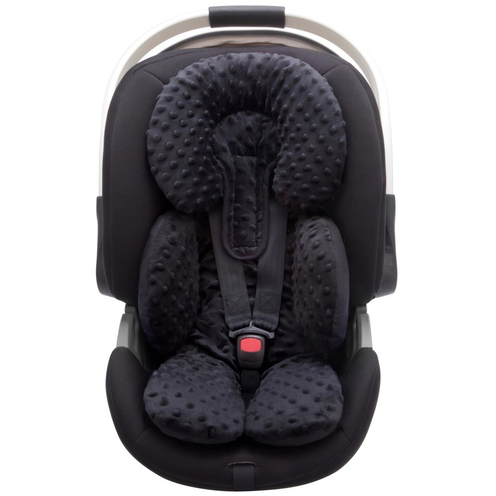 Pro Goleem Infant Car Seat Insert, Baby Head Neck Body Support, Soft Minky Newborn Car Seat Insert, 2-in-1 Reversible, Boys and Girls, Black
