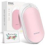 BESKAR Rechargeable Hand Warmer, 5200mAh Electric Hand Heater, Double-Sided Heating, USB Quick Charge, Portable Pocket Hand Warmer for Outdoor, Golf, Raynauds - Winter Gift