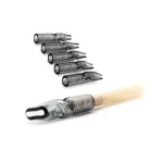 5PCS Reusable W\'cked Glass Filter Tips for Pre Rolled Rolling Paper Cones, Slim Cigarettes, Glass Rolling Tip Mouthpieces (Black)