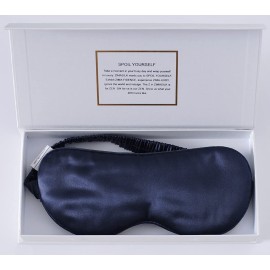 ZIMASILK Adjustable 100% 22 Momme Mulberry Silk Sleep Mask for Sleeping, Filled with Premium Mulberry Silk, Softest & Breathable Eye Sleeping Mask (Navy Blue)