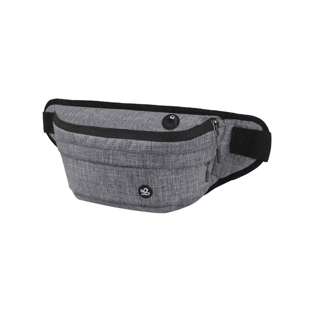 WATERFLY Running Belt Fanny Pack: Runner Marathon Jogging Waist Pack Sport Workout Exercise Fitness Phone Holder Belt for Men Women Jogger Slim Waistband Black