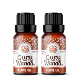 GuruNanda Clove Essential Oil, 100% Pure, Natural and Undiluted Aromatherapy Oil for Massages & DIY Recipes, Massage Support for Muscles & Joints (2X0.5 Fl Oz)