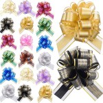 WILLBOND 20 Pieces 6 Inch Pull Bows Gift Wrapping Ribbon Pull Bows for Christmas Wedding Baskets Valentine Multicolor Wrap Accessory for Gift Present Holiday Decor(Assorted Color)