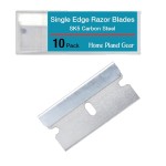 Single Edge Razor Blade 10 Pack - Straight Edge Razor - Ten Sharp Flat Blades in Convenient Storage Box - Oven Scraper Razors Refills - Heavy Duty Single Sided