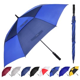 Baraida Golf Umbrella Large 62/68/72 Inch, Extra Large Oversize Double Canopy Vented Windproof Waterproof Umbrella, Automatic Open Golf Umbrella for Men and Women and Family.(62 Inch,Royal/Navy Blue)