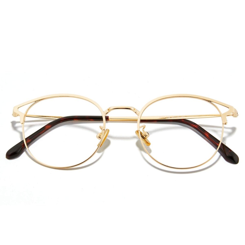 Cyxus Blue Light Glasses Round Frame Cateye UV Blocking Computer Glasses Clear Lens Metal Eyewear Ultra Light Relieve Digital Screen Eye Strain, Headache T18