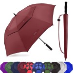 Baraida Golf Umbrella Large 62/68/72 Inch, Extra Large Oversize Double Canopy Vented Windproof Waterproof Umbrella, Automatic Open Golf Umbrella for Men and Women and Family.(62 Inch,Burgundy)