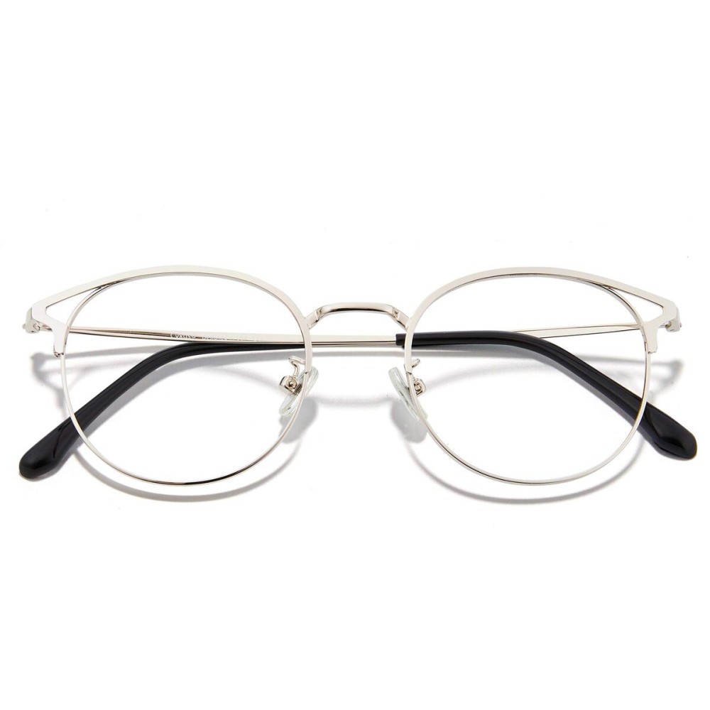 Cyxus Blue Light Glasses Round Frame Cateye UV Blocking Computer Glasses Clear Lens Metal Eyewear Ultra Light Relieve Digital Screen Eye Strain, Headache