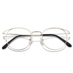 Cyxus Blue Light Glasses Round Frame Cateye UV Blocking Computer Glasses Clear Lens Metal Eyewear Ultra Light Relieve Digital Screen Eye Strain, Headache