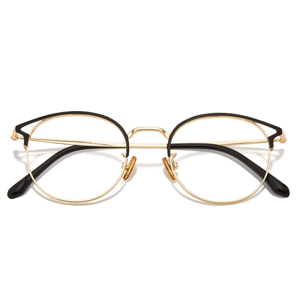 Cyxus Blue Light Glasses Round Frame Cateye UV Blocking Computer Glasses Clear Lens Metal Eyewear Ultra Light Relieve Digital Screen Eye Strain, Headache