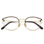 Cyxus Blue Light Glasses Round Frame Cateye UV Blocking Computer Glasses Clear Lens Metal Eyewear Ultra Light Relieve Digital Screen Eye Strain, Headache