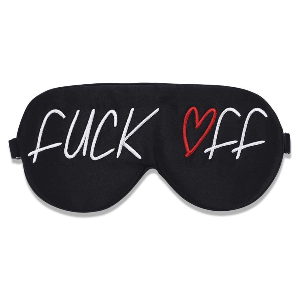 ALASKA BEAR Natural Silk Sleep Mask, Blindfold, Super Smooth Eye Mask with Classy Embroidery(Funny) Off