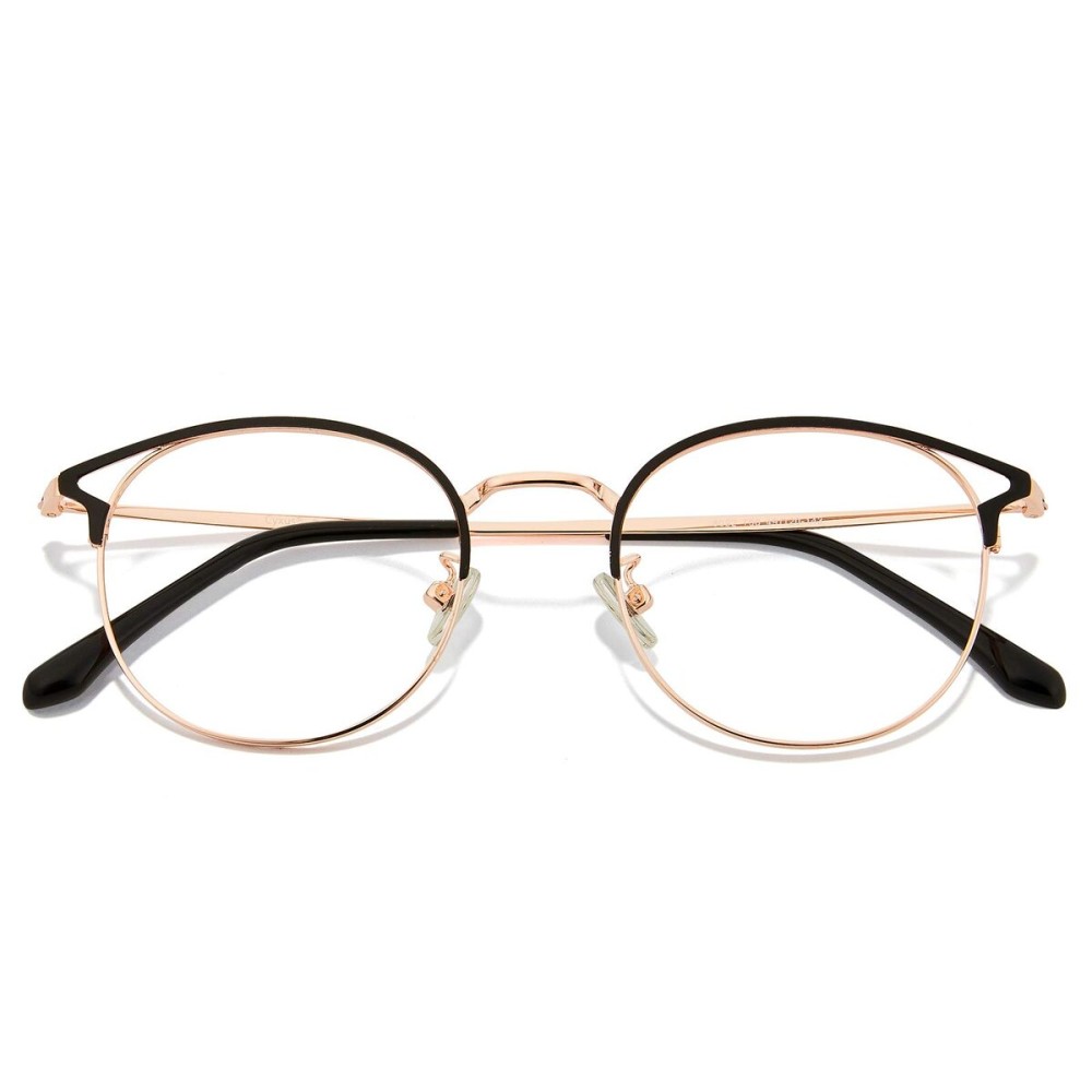 Cyxus Blue Light Glasses Round Frame Cateye UV Blocking Computer Glasses Clear Lens Metal Eyewear Ultra Light Relieve Digital Screen Eye Strain, Headache T66