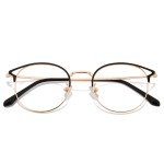 Cyxus Blue Light Glasses Round Frame Cateye UV Blocking Computer Glasses Clear Lens Metal Eyewear Ultra Light Relieve Digital Screen Eye Strain, Headache T66