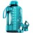 AQUAFIT 1 Gallon Water Bottle with Time Marker - Straw & Chug Lid - BPA Free Gym Water Bottle with Straw - Big Gallon Jug (Aqua, 128 oz - 2 Lids)