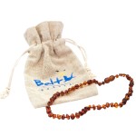 Baltic Amber Necklace - Authentic Cognac Baroque - Natural Comfort - 12.5 Inch - Screw Clasp
