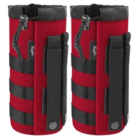 Haafoo Molle Water Bottle Holder, Upgraded 1000D Nylon Tactical Molle Water Bottle Pouch, Sports Water Bottle Bag Bottom Mesh Lining Hydration Carrier for Camping, Climbing, Hiking and Travelling