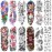 Aresvns Full Arm Temporary Tattoo for Women(L19xW7) Sleeve Tattoo Flowers,Waterproof Realistic Fake Tattoo for BBQ Pool Beach Party