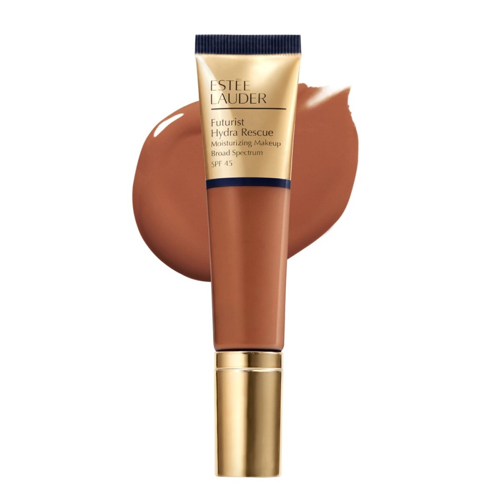 Este Lauder Futurist Hydra Rescue Moisturizing Foundation Makeup SPF 45 for a 12-Hour Glow, 1.2 Fl Oz, 6C1 Rich Cocoa