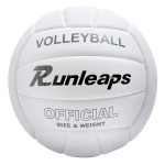 Runleaps Volleyball, Waterproof Indoor Outdoor Volleyball for Beach Game Gym Training (Official Size 5, White)