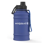 HYDRATE 43 Oz Stainless Steel Water Bottle - BPA Free Metal Water Bottle for Gym, Exercise - Water Jug with Convenient Nylon Carrying Strap and Leak-Proof Screw Cap Water Bottles for Men, Women, Adult