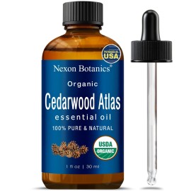 Organic Cedarwood Essential Oil 30 ml - Pure, Natural Oils for Aromatherapy, Diffusers, DIY, Candle and Soap Making Scent - Nexon Botanics