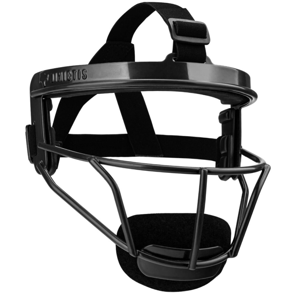 Dinictis Softball Face Mask, Lightweight, Comfortable, with Wide Field Vision, Durable and Safe Face Guards, Premium Protective Softball Fielder\'s Mask-Black-Adult(L)