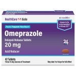 HealthCareAisle Omeprazole 20 mg - 42 Delayed-Release Tablets - Acid Reducer, Treats Frequent Heartburn