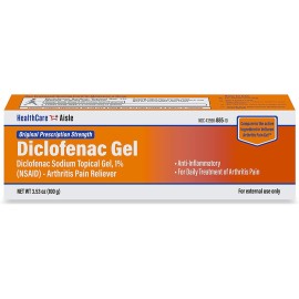 HealthCareAisle Diclofenac Gel, 1%, Arthritis Pain Relief - 100 g tube - Original Prescription Strength (NSAID)