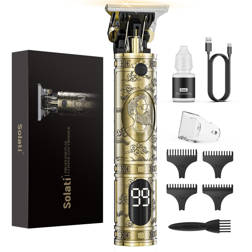 Hair Clippers for Men Cordless Professional Beard Trimmers with LCD Display Electric Grooming Rechargeable Shaver Zero Gapped T/Blade Cutting Kit Gift for Women Men Children