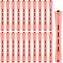 WILLBOND 60 Pcs Perm Rods for Long Hair Plastic Curl Rods Cold Wave Irons Curling Roller for Hair Styling Hairdressing Tools(0.51 Inch,Shell Pink)