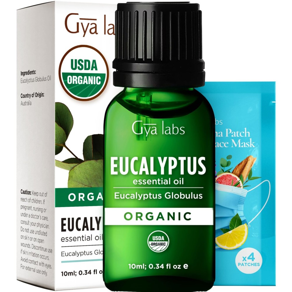 Gya Labs Organic Eucalyptus Essential Oil - 0.34 Fl Oz - for Skin, Hair, Diffuser, Aromatherapy, DIY Candle Making Scents
