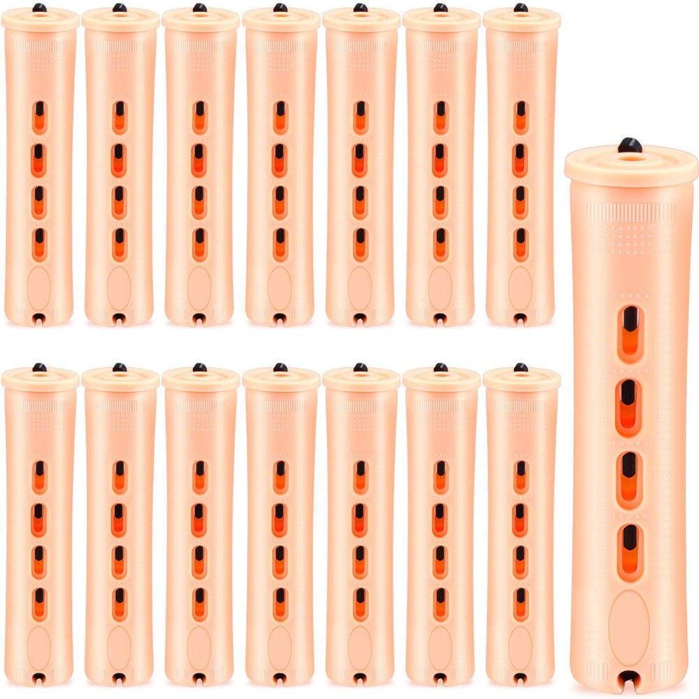 WILLBOND 60 Pcs Perm Rods for Long Hair Plastic Curl Rods Cold Wave Irons Curling Roller for Hair Styling Hairdressing Tools(0.78 Inch,Light Yellow)