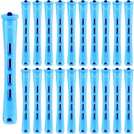 WILLBOND 60 Pcs Perm Rods for Long Hair Plastic Curl Rods Cold Wave Irons Curling Roller for Hair Styling Hairdressing Tools(0.35 Inch,Blue)